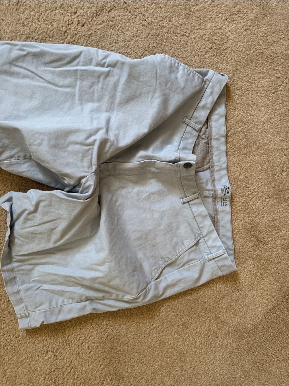 Izod Light Blue Men's Flat Front Cotton Shorts